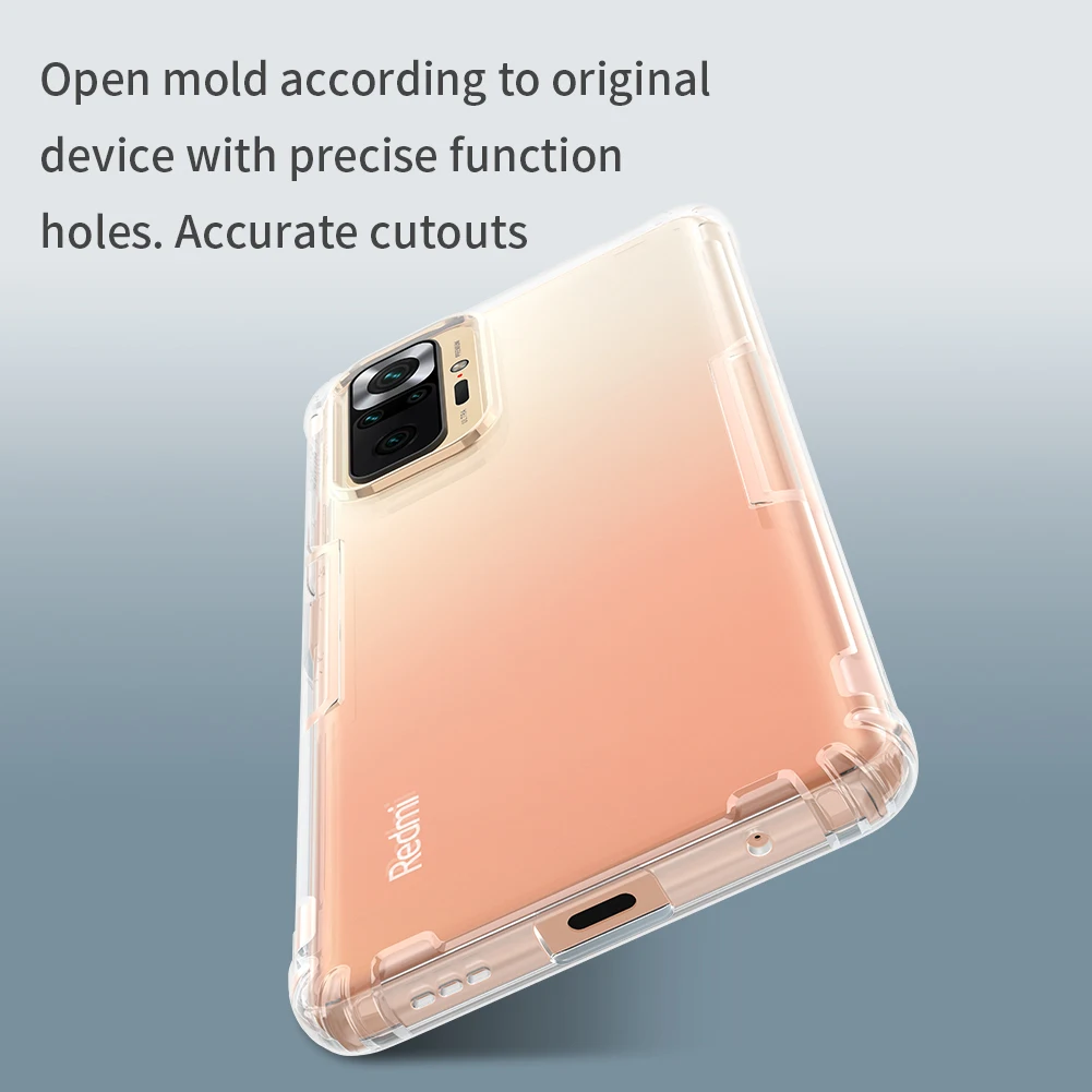 Чехол для Xiaomi Redmi Note 10 Pro/Max NILLKIN Nature ТПУ прозрачный мягкий чехол накладка защитный