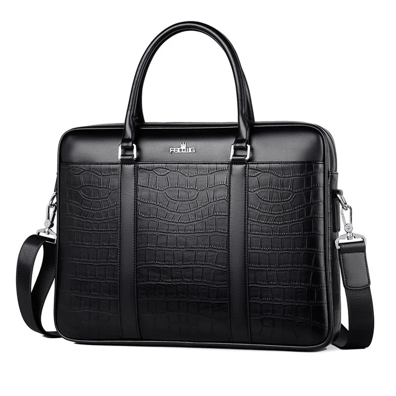 2021 Luxury Alligator Cow Genuine Leather Business Men's Briefcase Male Briefcase Shoulder Bag Men Messenger Laptop Computer Bag