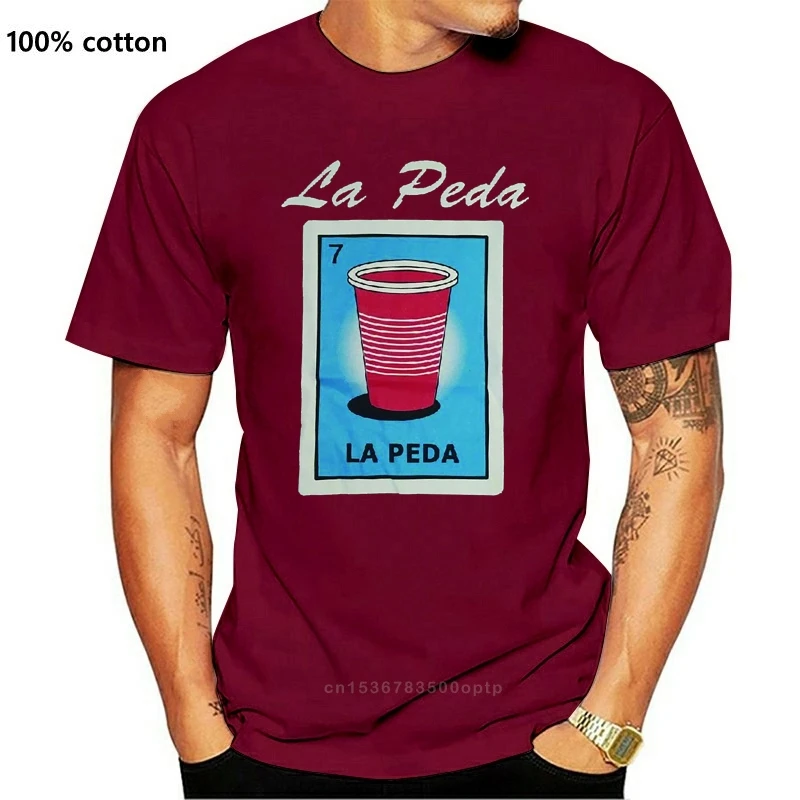 

New Mexican Loteria La Peda Black T-Shirt Funny Graphic Tee Shirt 2021 Fashion Design