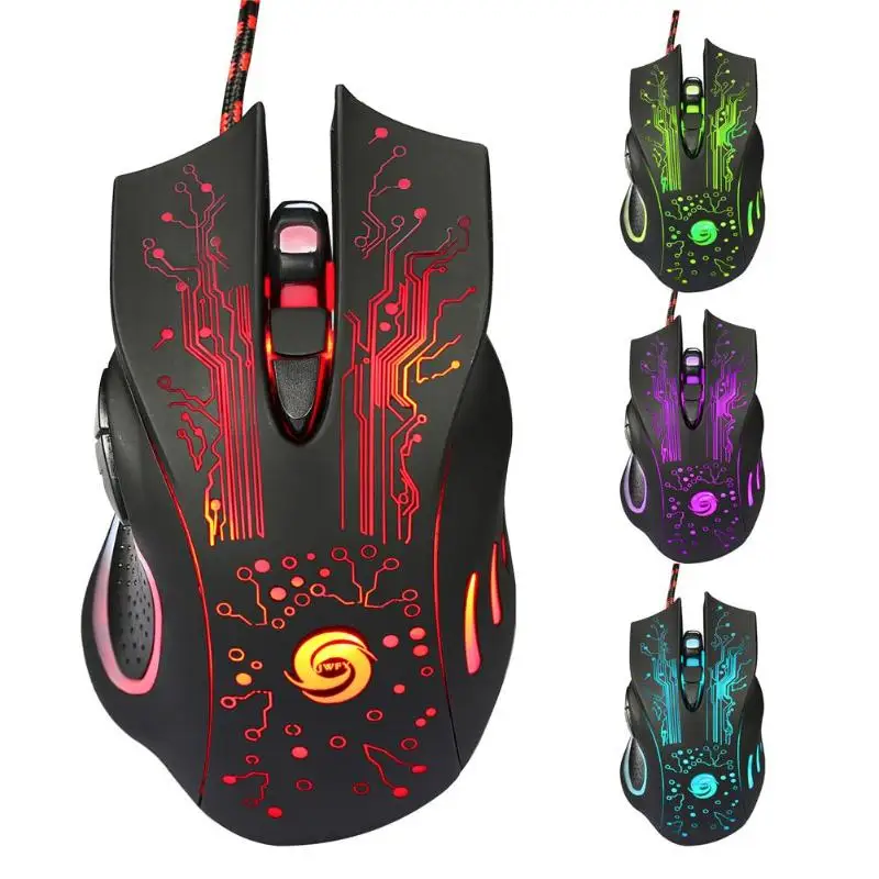 

VODOOL Professional Wired Gaming Mouse 6 Button 3200DPI LED Optical USB Computer Mouse Gamer Mice Game Mouse Mause For PC Laptop