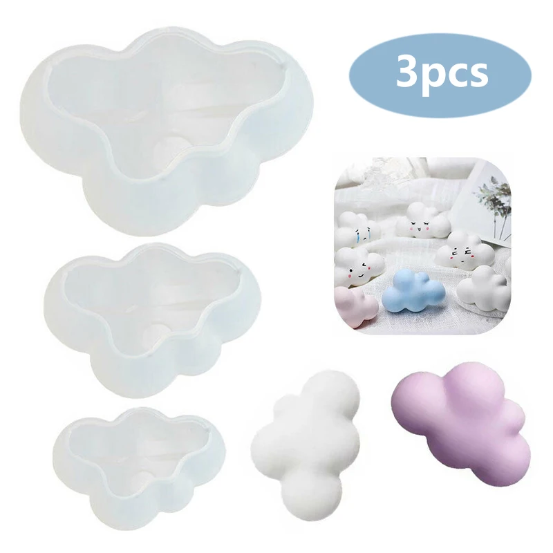 

3 шт. силиконовые облако форма для изготовления мыла 3D Симпатичные Облако мыло лампы в форме свечи форма для литья под давлением мусс для вып...