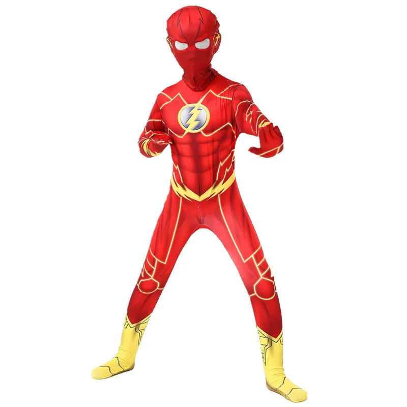 Disfraz de The Flash para niños, disfraz de Halloween, traje de fiesta de Carnaval