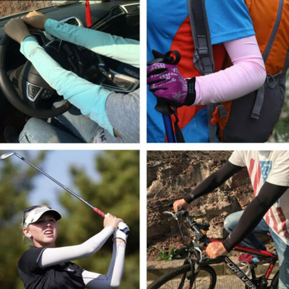 

5 Pairs Cooling Arm Sleeves Outdoor Sport Basketball Cycling UV Sun Protection Arm Cover BMF88