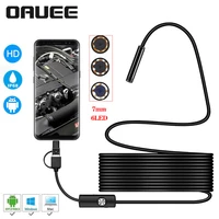 android endoscope borescope inspection camera waterproof flexible cable 7mm 6 leds android ios control inspection mini camera