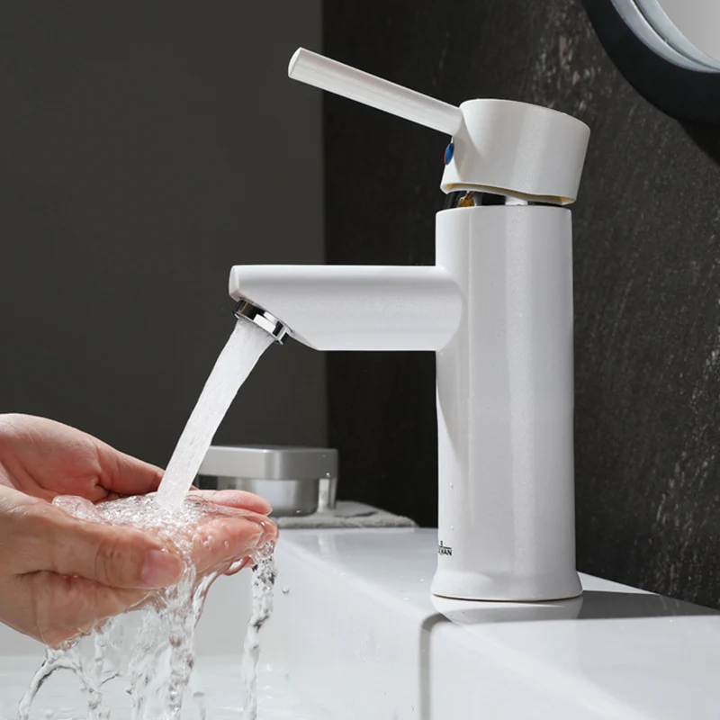Белый стильный элегантный смеситель для ванной комнаты раковины кран воды с