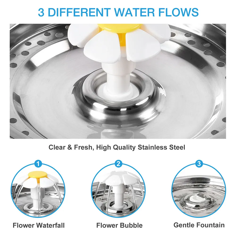 

Automatic Pet Water Dispenser Fountain Pet Drinking Fountain Drink Facility with Night light for Dogs Cats Pet Drinking white