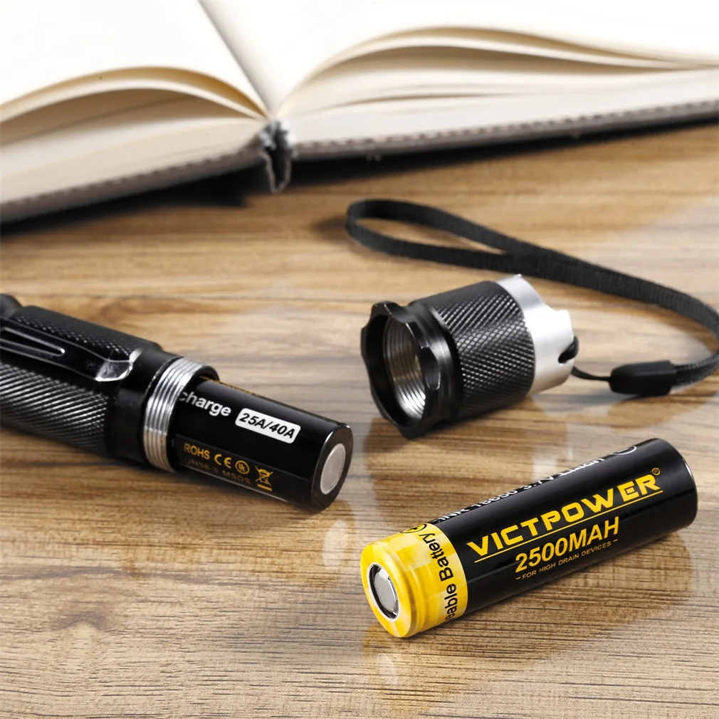 2 PCS High Capacity 3.7V 18650 2500 mah 20/10A Rechargeable Lithium-ion Battery for LED Flashlight Headlamps Search Lamp | Электроника