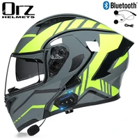 motorcycle helmet with bluetooth compatible flip up visor dual lens casco moto men helmet motorbike motocross full face helmets