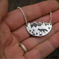 2021 valley series summer new flower and fox female pendant necklace fashion simple female clavicle chain necklace jewelry