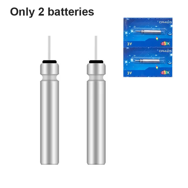 2pcs batteries Электронный поплавок перезаряжаемый аккумулятор CR425 USB зарядное устройство светящийся поплавок литиевый штыревой элемент ночные рыболовные снасти 3 размера - Цвет: 2pcs batteries