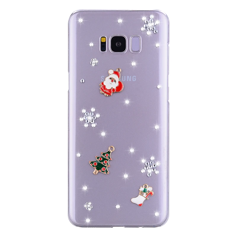 Рождественские чехлы со стразами для Samsung Galaxy S8 S9 S10 PLUS S10E S6 S7 EDGE S5 S4 S3 NOTE 10 4 3 5