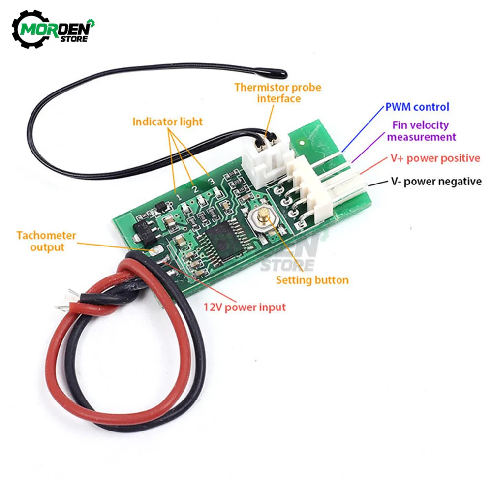 DC 12V 4 провода ШИМ Температура контроллер Скорость вентилятора регулятор