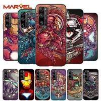 captain america iron man for huawei honor v30 20 pro x10 9s 9a 9c 9x 8x 10 9 lite 8 7 pro silicone soft black phone case