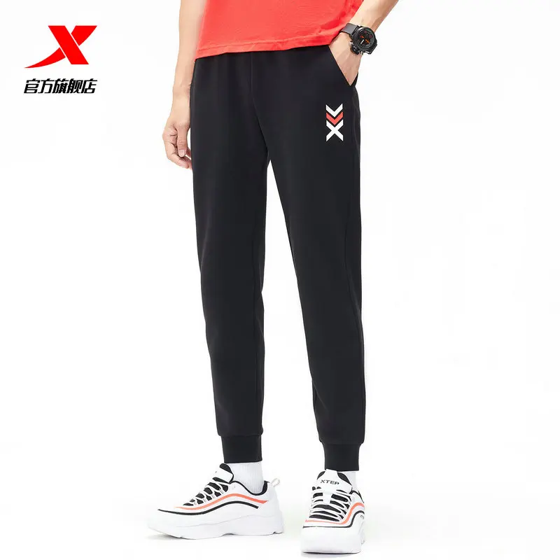 Спортивные трикотажные брюки Xtep мужские модные весенние облегающие прямые штаны
