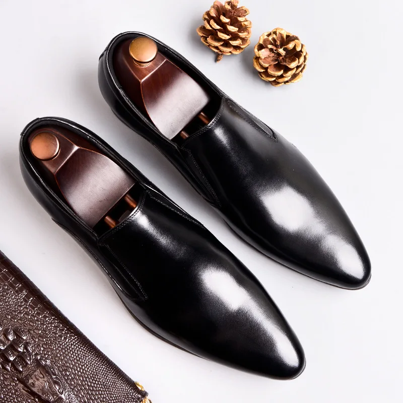 

large size mens casual business office formal dresses comfortable cow leather shoes slip-on lazy oxfords shoe sapatos loafers