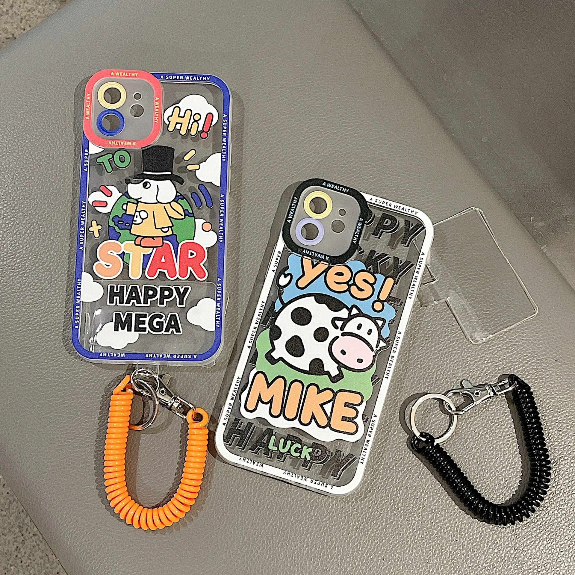

Cartoon Cute Pet Phone Case With Lanyard For iPhone 12 13 Pro Max 11 Pro Max XS Max XR X SE 2020 8 7 6 Plus Soft TPU Case