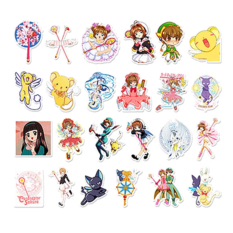 

10/30/50p Japanese Cartoon Figure Hand Account Sakura Card Captor Kawaii Stationery Graffiti Stickers Aesthetic