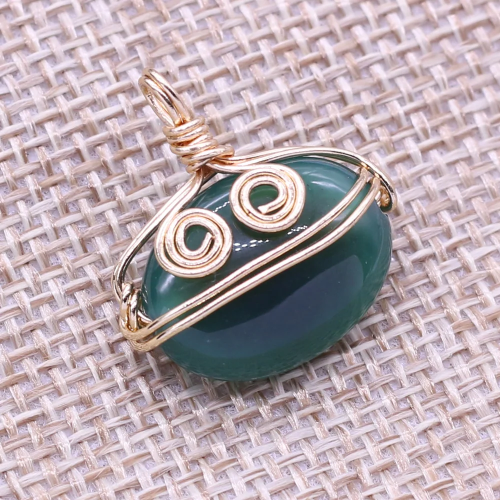 

3pcs Natural Stone Agates Pendants Charms White Red Green Black Blue for Earring Necklace Bracelet Jewelry Making DIY 21x22mm