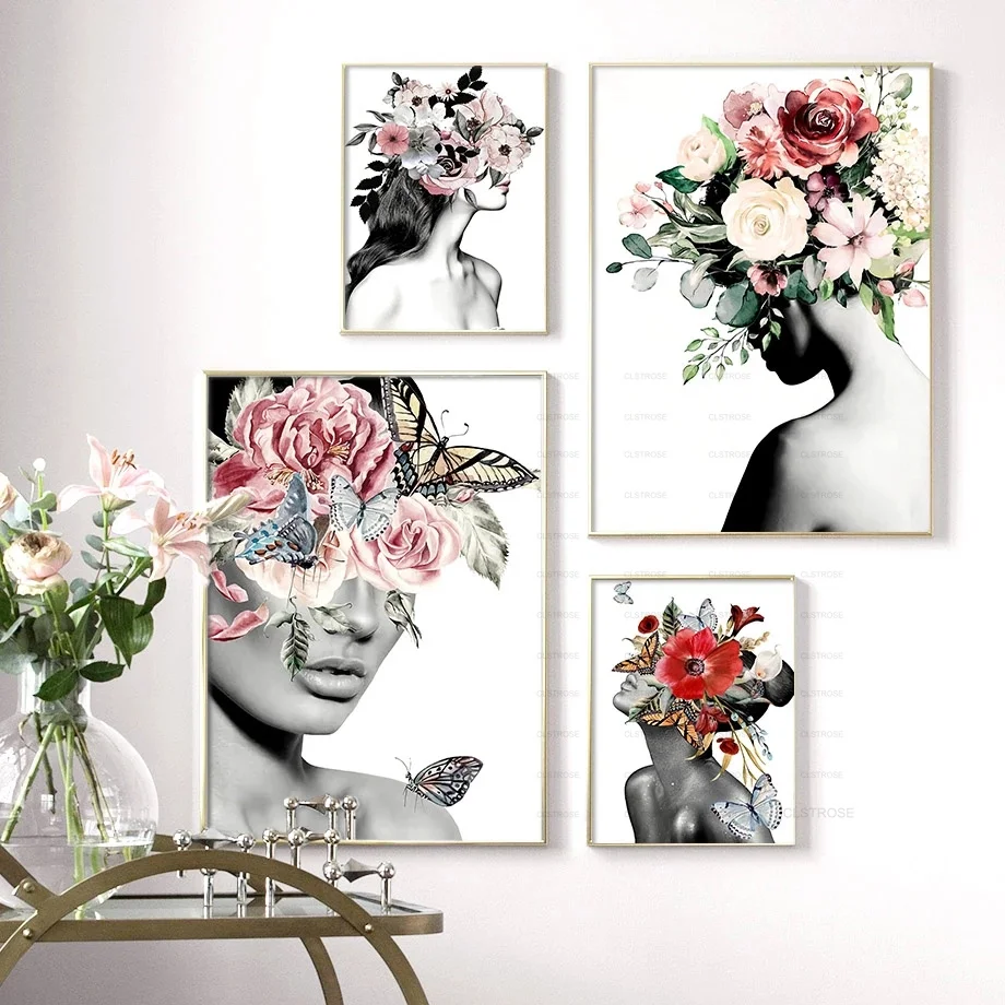 

Diamond Painting Diy 5D European Style Acrylic Material Art Beauty Head Wearing Flowers Beauty Model Pattern Background Living