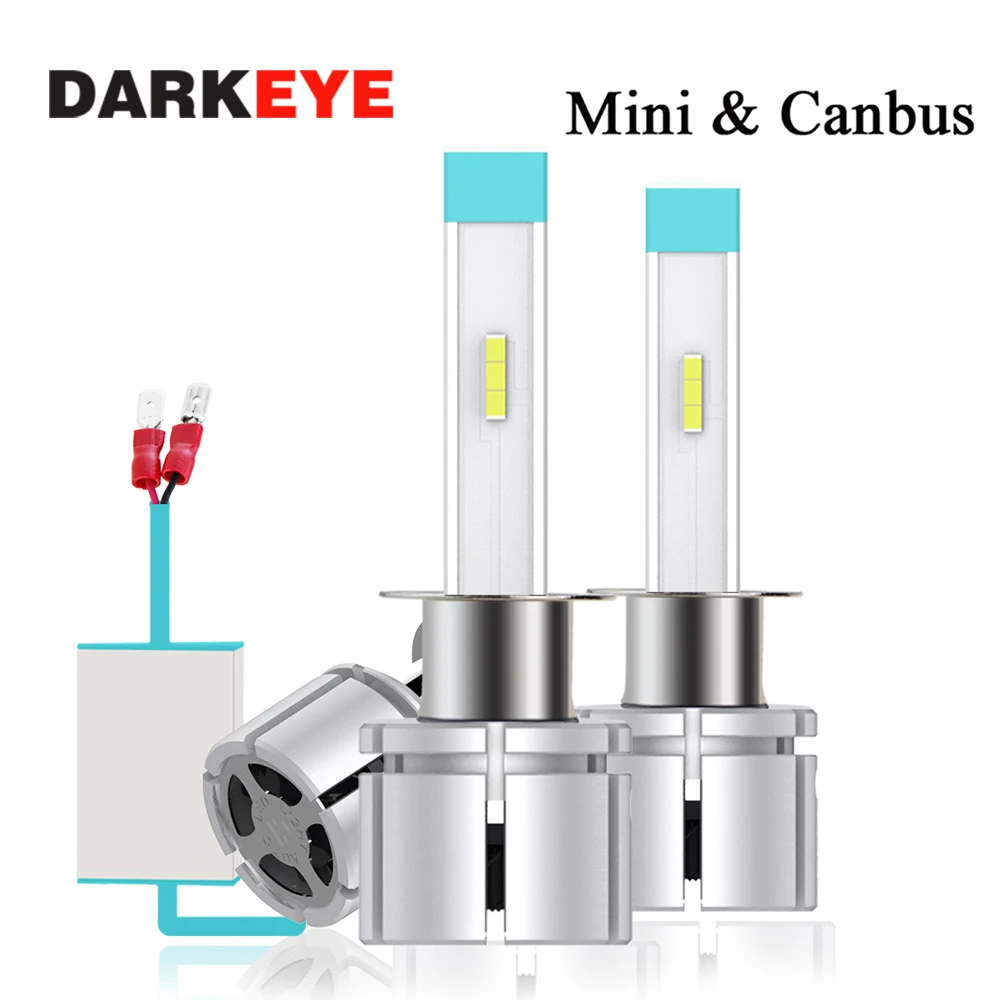 DARKEYE 2 шт. H4 H11 H7 светодиодный H1 H3 супер мини фары H13 HB1 HB2 9005 HB3 HB4 9003 9006 60 Вт 12000LM CSP 6500K