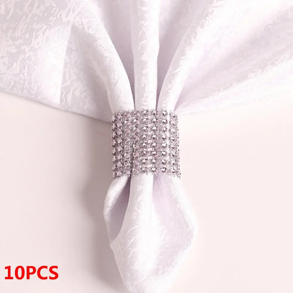 10pcs 2 12 шт. кольца для салфеток для свадьбы Алмазный держатель для салфеток чашка цветочный орнамент вечерние декор для банкетного стола аксессуары салфетка пряжка - Цвет: 10pcs 2