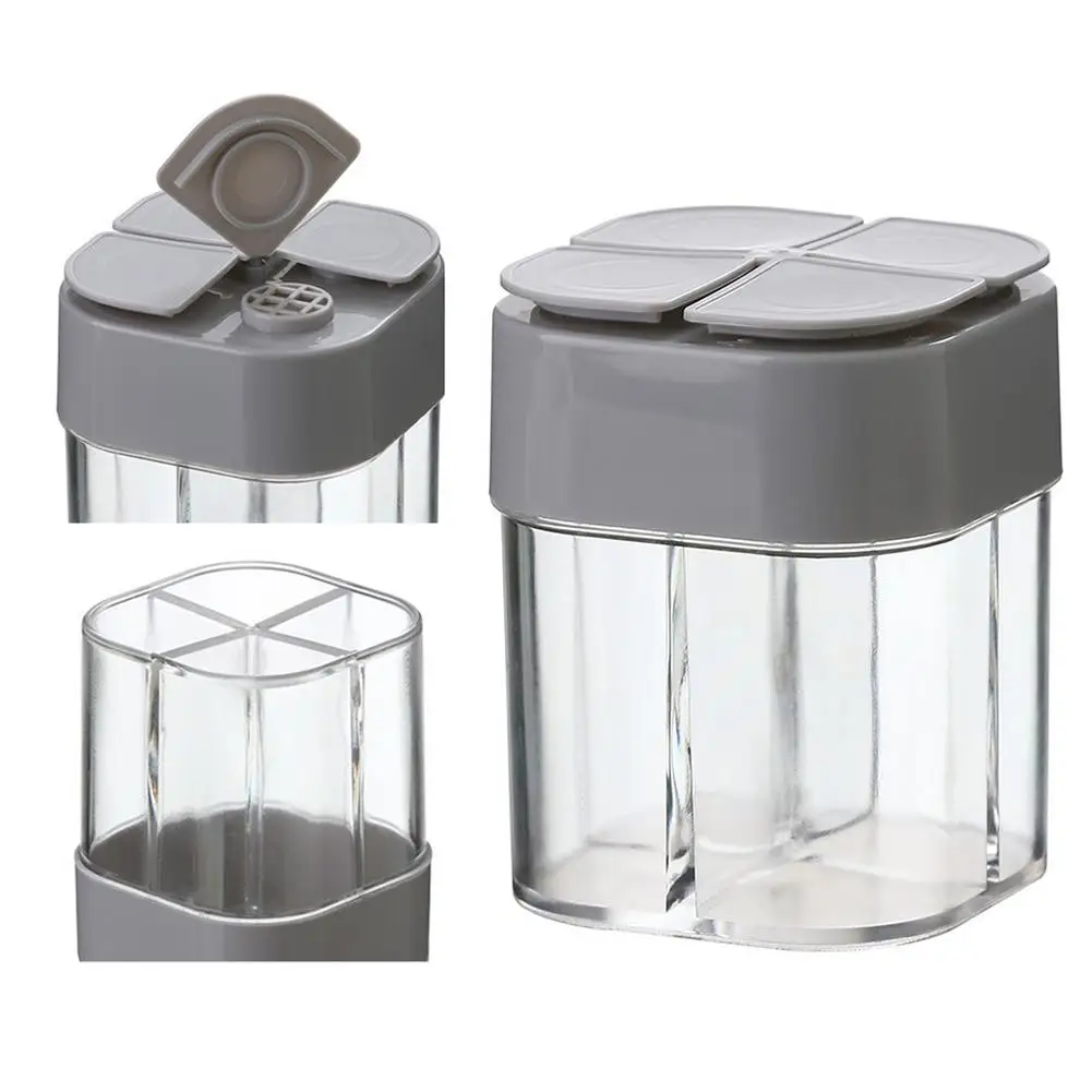 

4 Grid Empty Spice Dispenser Spice Jar Storage Nordic Matte Can Kitchen Seasoning Set PP Tank Salt Shaker Kitchen Supplies