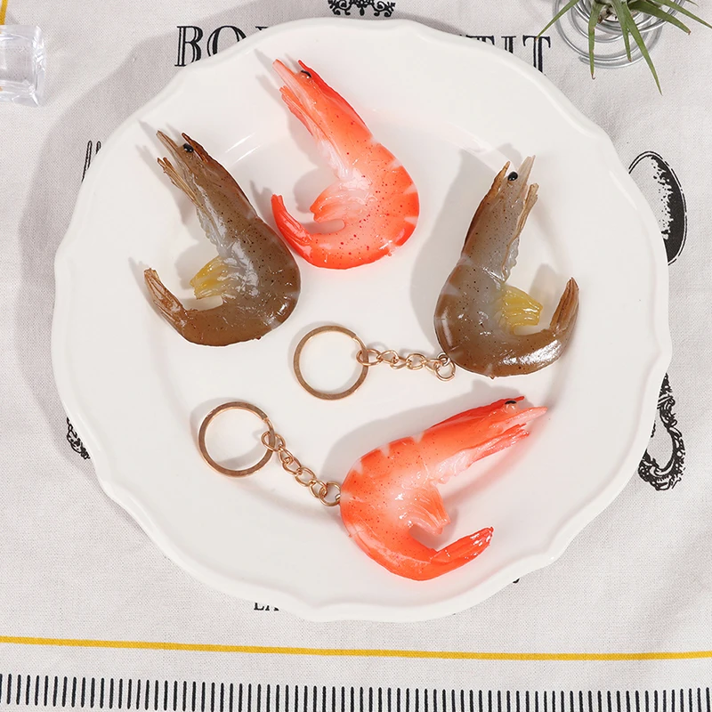 

Creative Shrimp Food Model Keychains Japanese Cuisine Bag Pendant Gift Key Chain