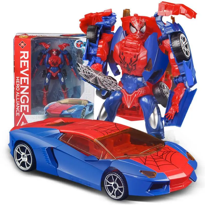 

Disney Marvel Avengers Fighting Heroes Spider-man Figure Doll Gk Model Transformation Car Model Deco Ornaments Children's Toy