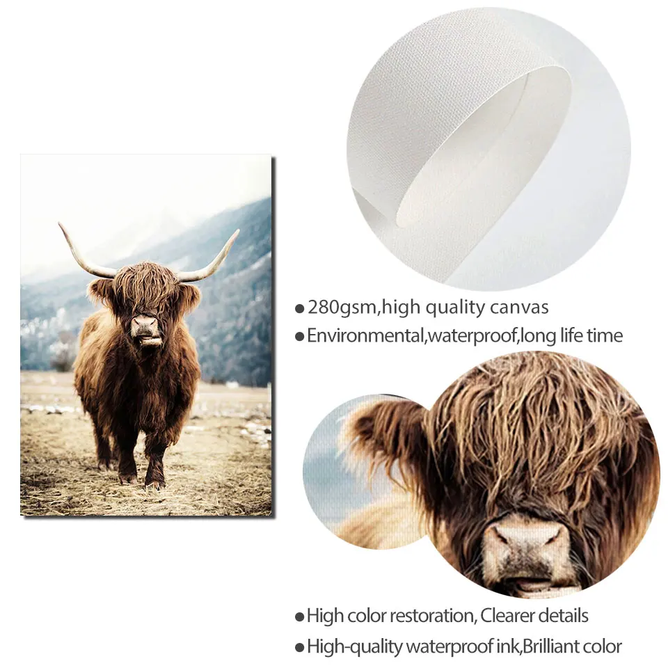 Скандинавский Як плакат Пальмовая стена искусство природа пейзаж холст живопись