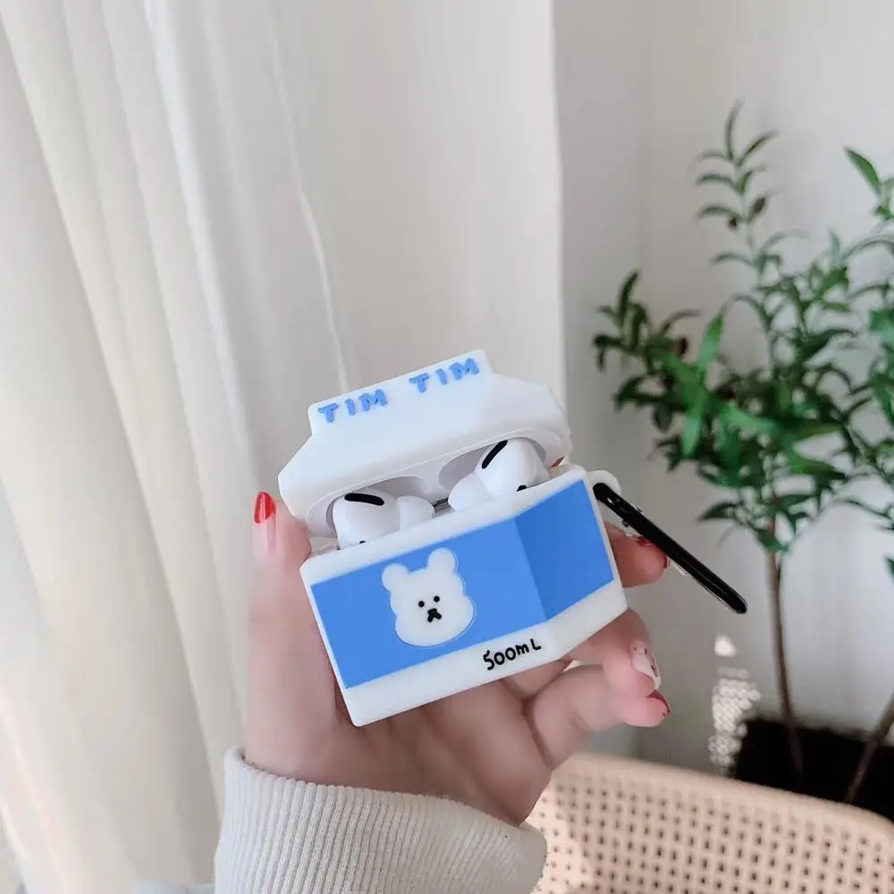 Милый 3D чехол для наушников Apple Airpods PRO 3 с зарядкой от молока брелока беспроводный