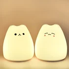 Милая светодиодная Сенсорная лампа, ночсветильник с изменением 7 цветов, мягкий силиконовый, подарок для детей, украшение для спальни