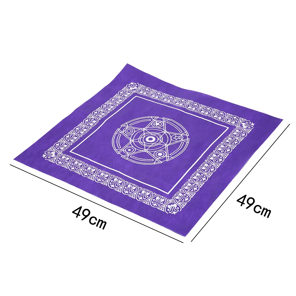 

New 1PCS 49cmx49cm Pentacle Tarot Game Tablecloth Non-woven Board Game Textiles Tarot Table Cover Playing Cards