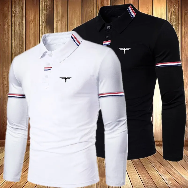 

Brand new men's long-sleeved polo shirts fashion casual simple men's polo shirts