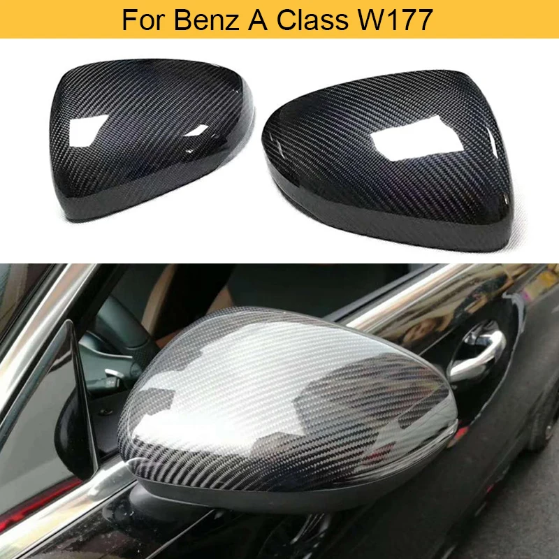 

Колпачки для зеркала заднего вида автомобиля Mercedes Benz A Class W177 2019, колпачки для боковых зеркал, колпачки, только корпус из углеродного волокна ...