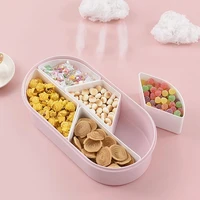 5 grids snack candy jar fruit plate with cover holiday wedding party sugar tray food container storage box decoration nut box