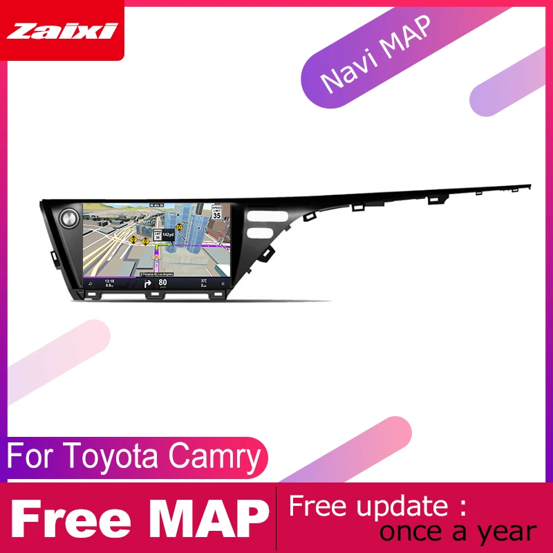 Автомагнитола ZaiXi 2 DIN с GPS навигацией Navi для Toyota Camry 2018 ~ 2019 мультимедийная система