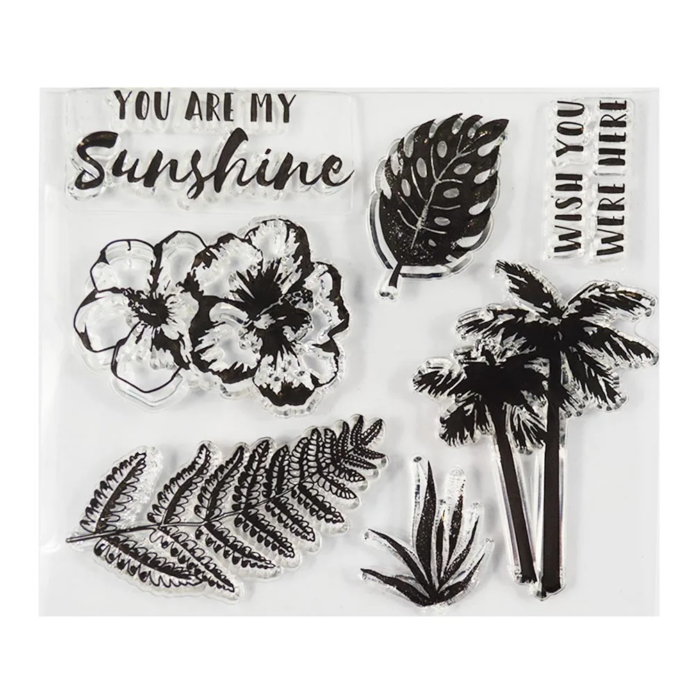 Солнечный цветок листья прозрачный Штамп для DIY Скрапбукинг/изготовление