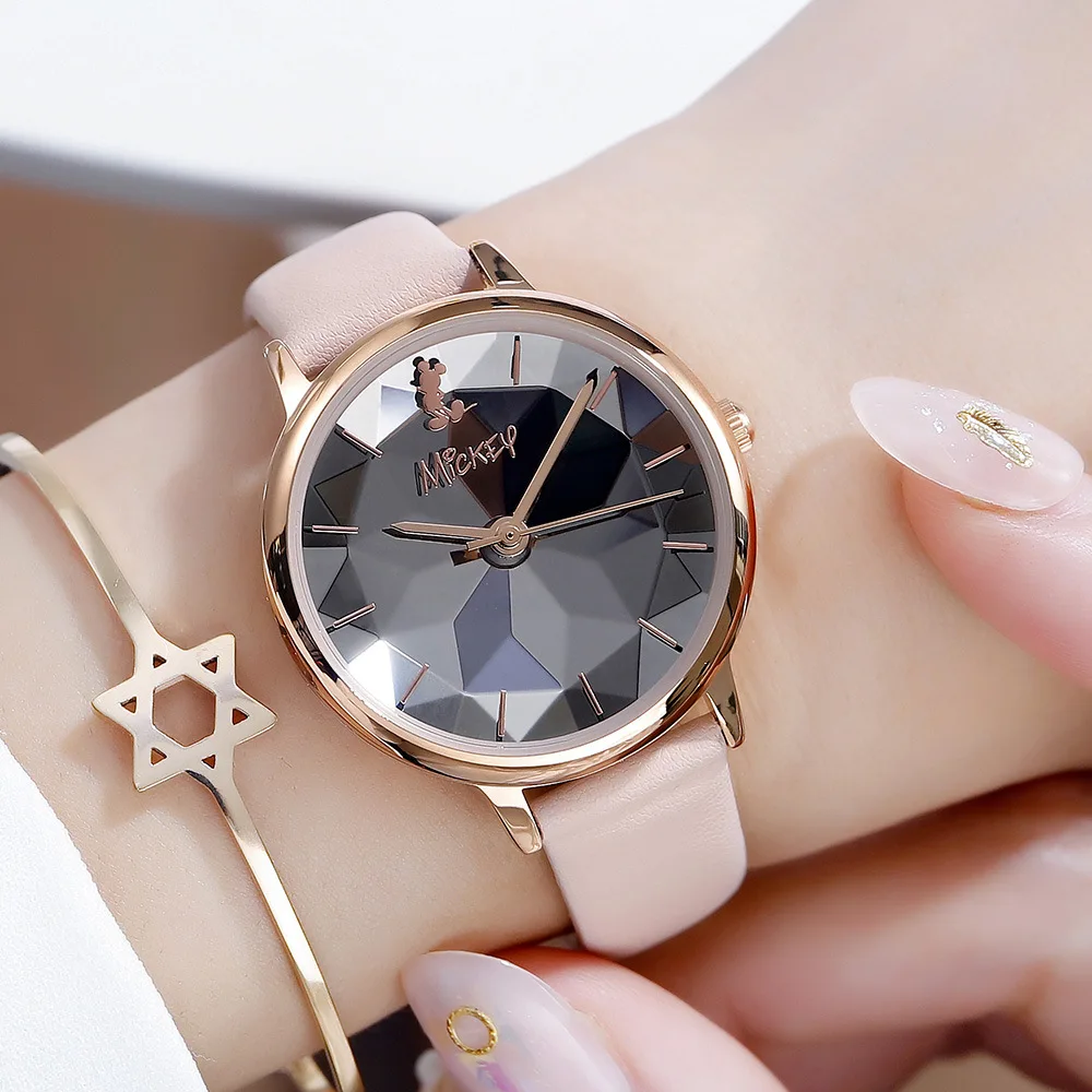 Модные женские часы с Микки Маусом Брендовые наручные disney Кварцевые