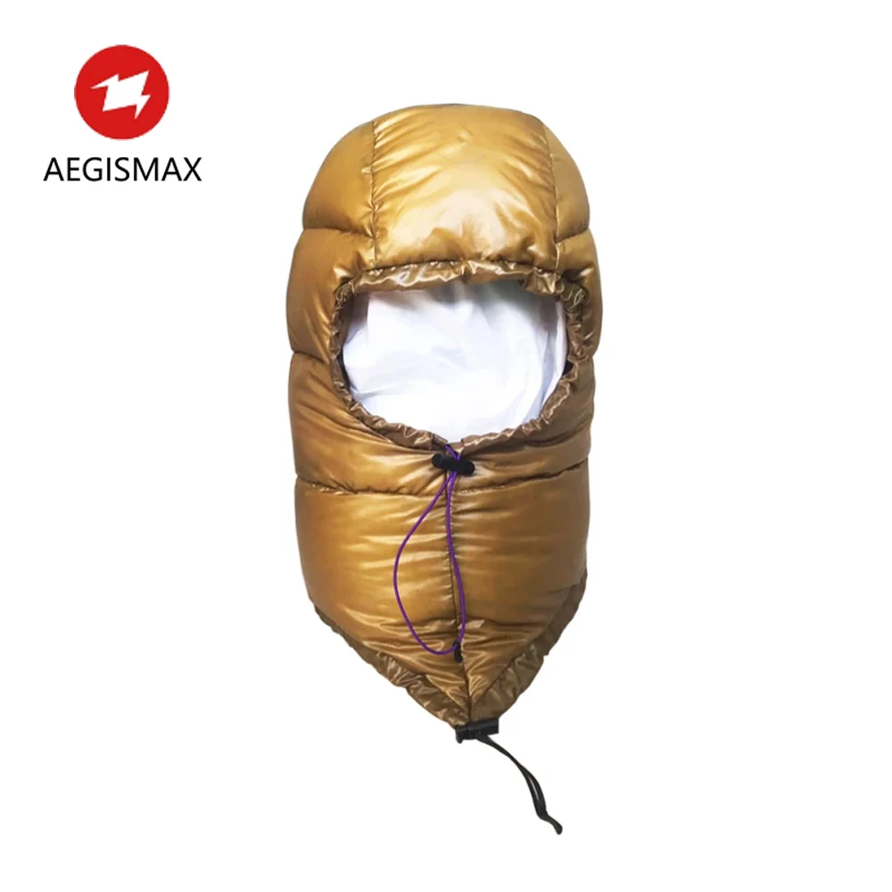 

AEGISMAX Outdoor Urltra-Light Warm Unisex Outdoor Camping Windproof Skiing Cycling Goose Down Hat for Envelope Sleeping Bag