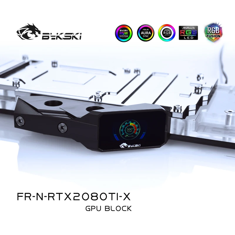 Bykski FR N RTX2080TI X водный блок бронежилет с цифровым термометром для основателя Nvida