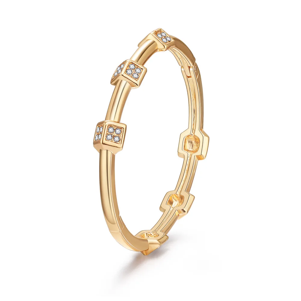 

ORNAPEADIA Popular Bracelet for Women Wholesale Minimalist Bracelet Light Luxury Gold-plated Double-sided Bangles Jewelry