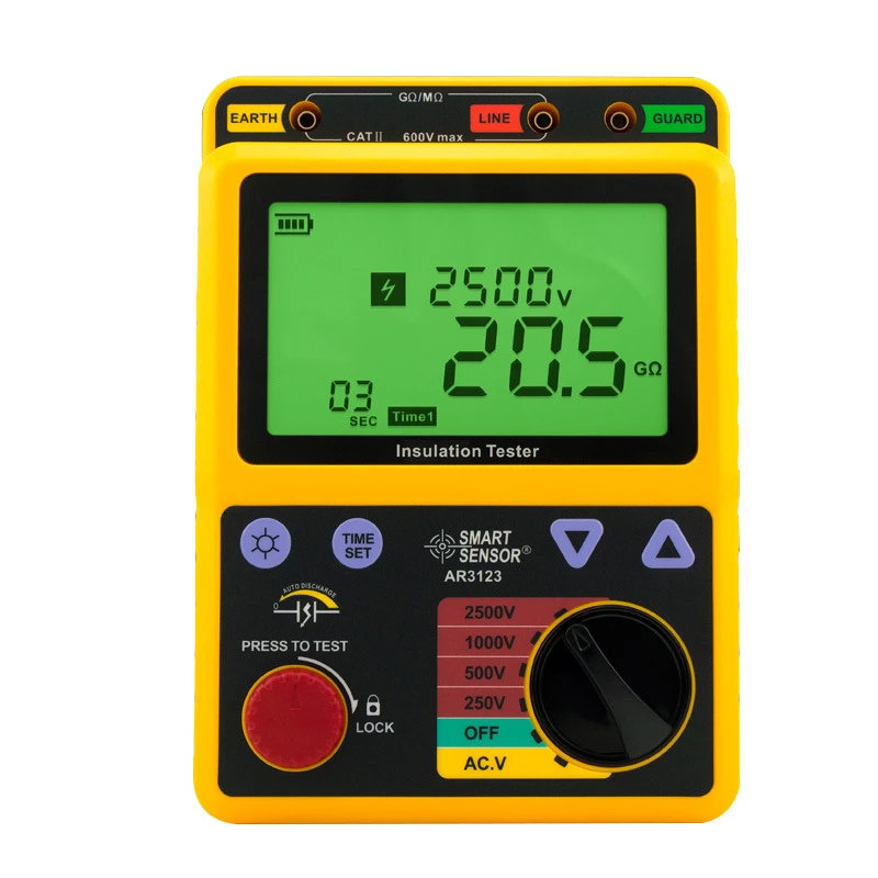Новый профессиональный умный датчик AR3123 цифровой тестер сопротивления изоляции