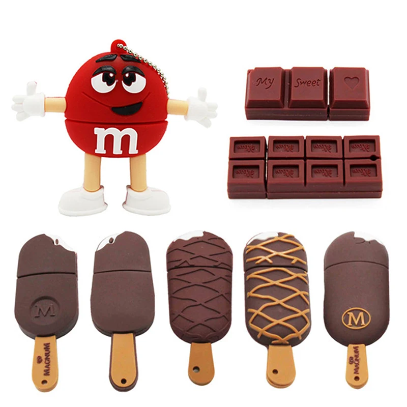 

TEXT ME 64GB cartoon M M bean Ice cream biscuits usb flash drive usb 2.0 4GB 8GB 16GB 32GB pendrive gift usb