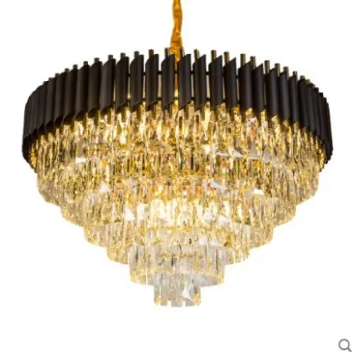 

Modern luxury K9 Crystal Chandelier Lighting For Living Room Lustre Suspension Lights Creative Black Personality Lamps