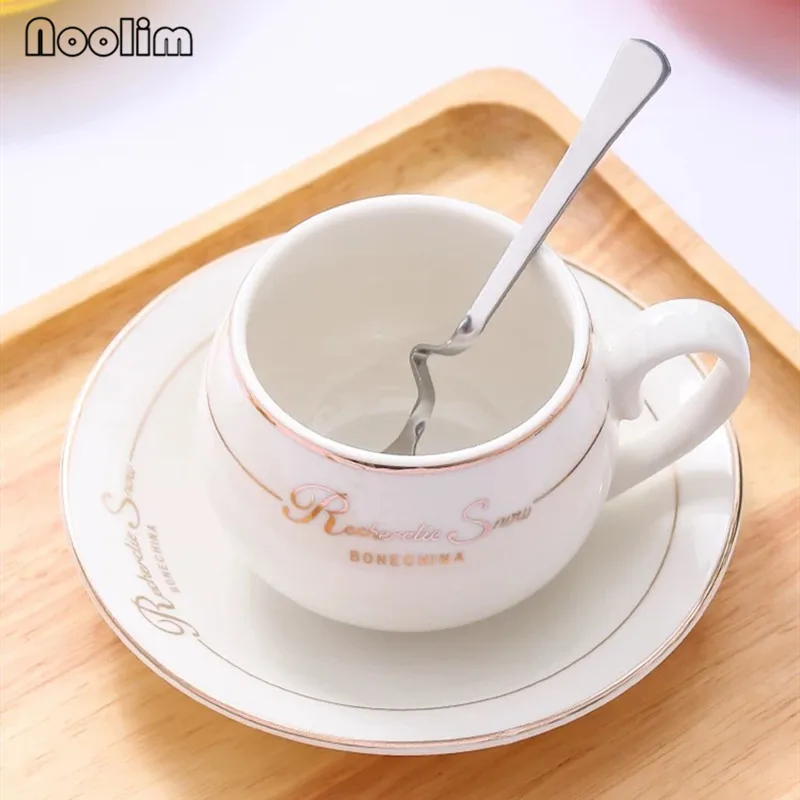 Европейская роскошная керамическая кофейная чашка набор костяного фарфора