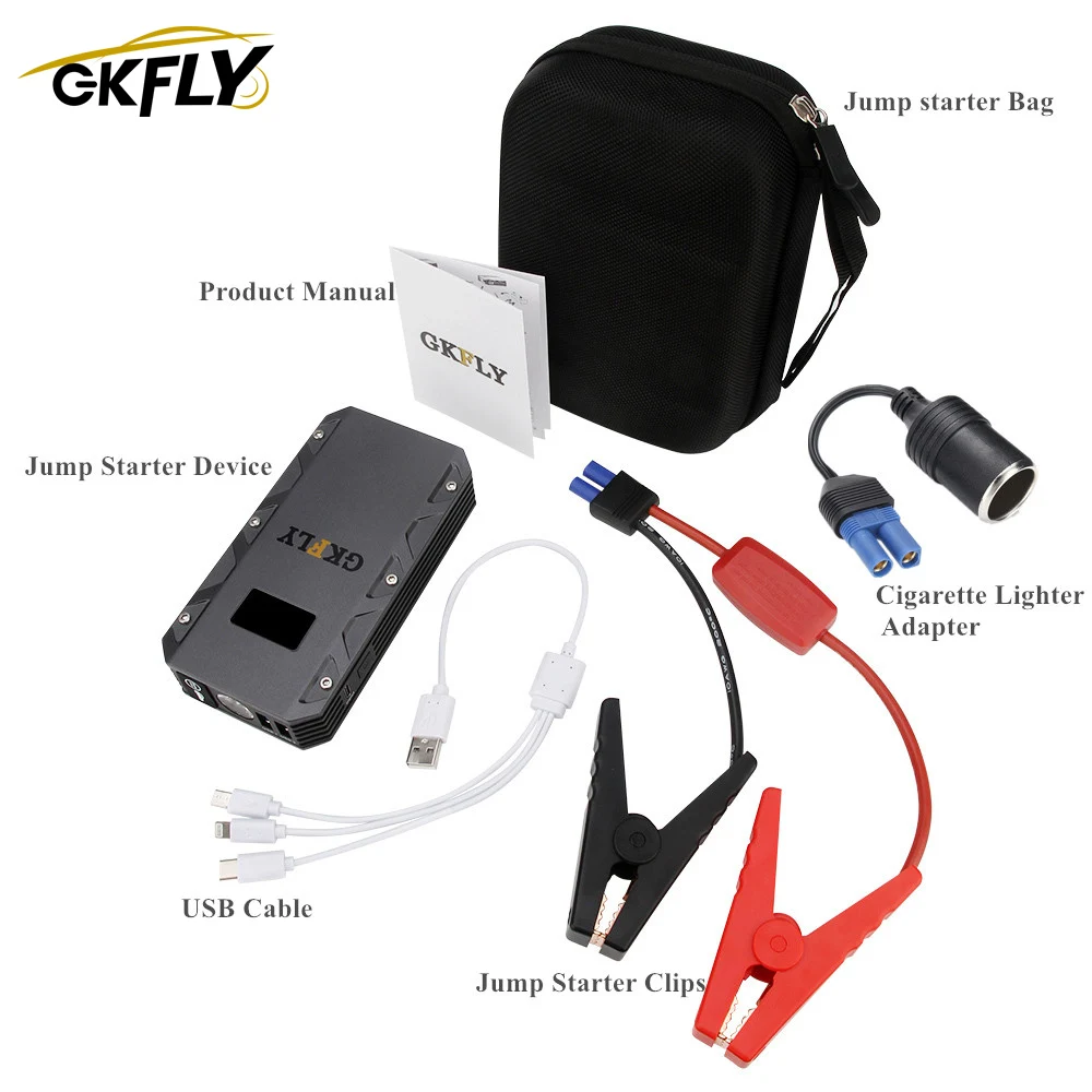 GKFLY 2021 стартер для автомобиля 20000 мАч 1500A пусковое устройство Power Bank 12V