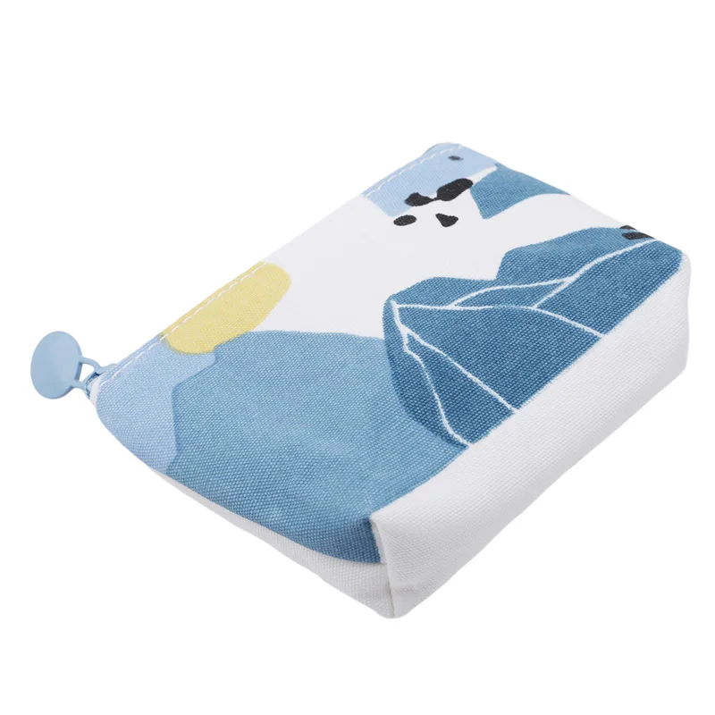 

Simple Design Canvas Coin Purses Bag Abstract Women Purses Forest Series Mini Wallet Pouch