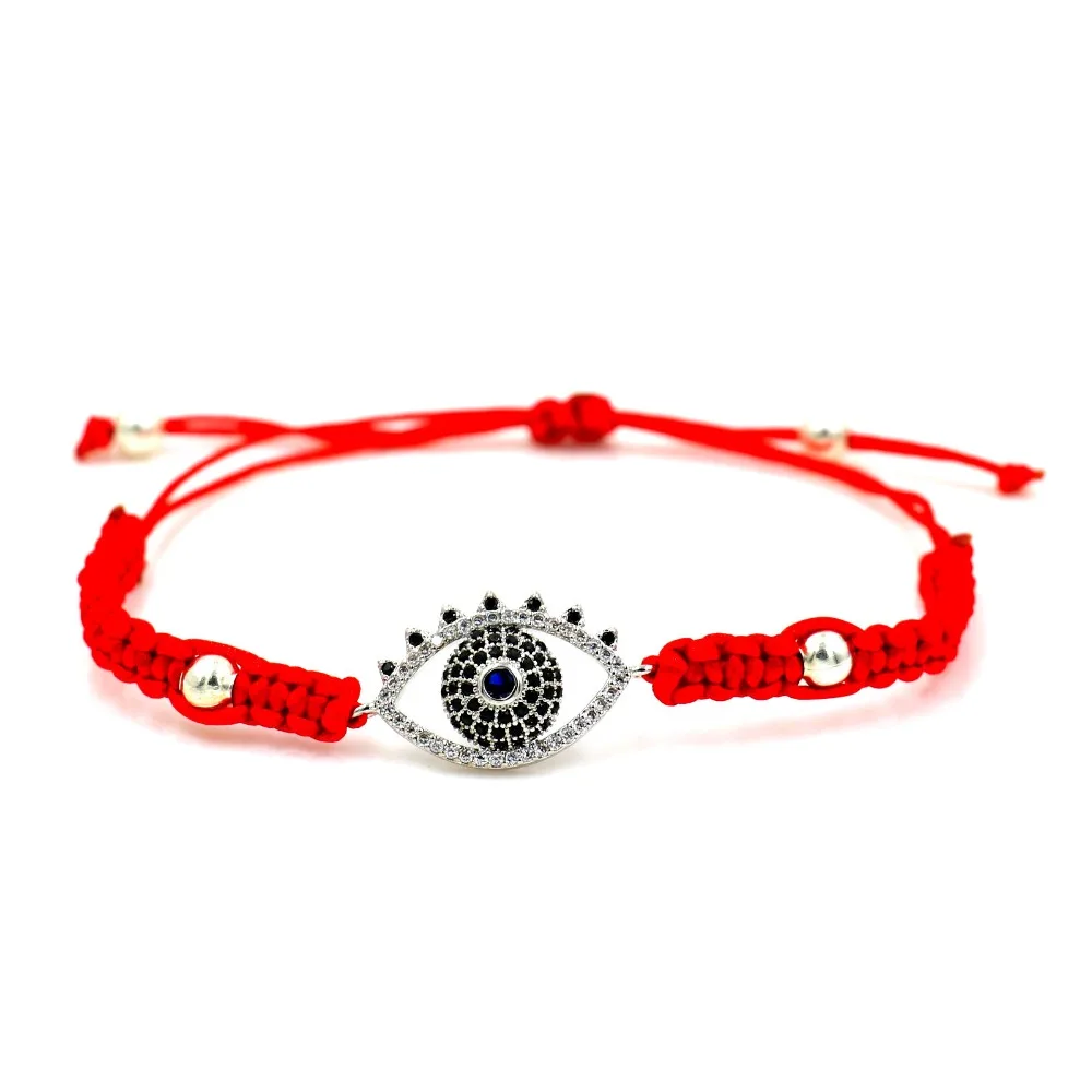 Белый циркония собака зрительно-моторную Шарм браслет желаний черный Красный