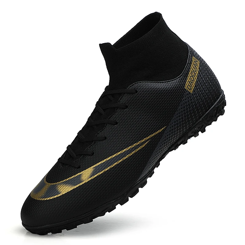 

Men Soccer Shoes Adult Kids TF/FG High Ankle Football Boots Cleats Grass Training Sport Footwear 2021 Trend Mens Sneakers