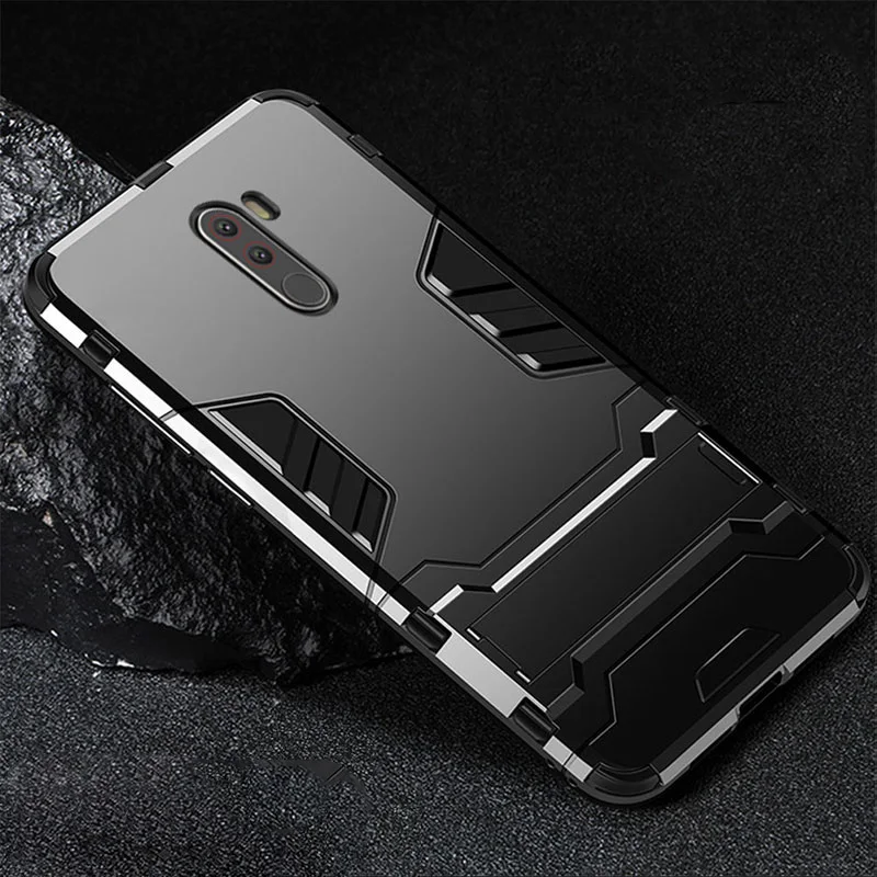 for xiaomi pocophone f1 case silicone cover anti knock hard pc robot armor slim phone back cases for xiaomi f1 poco f1 capa free global shipping